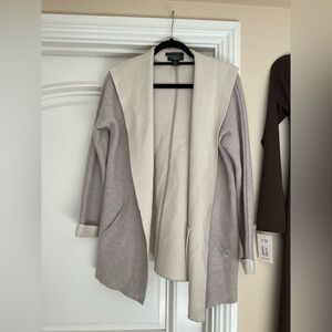 Cashmere Two-Tone Open Front Sweater